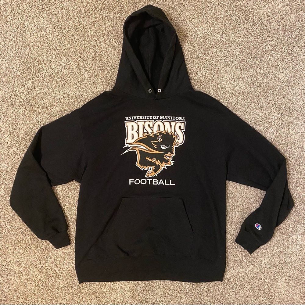 Champion Black University of Manitoba Bisons Football Hoodie